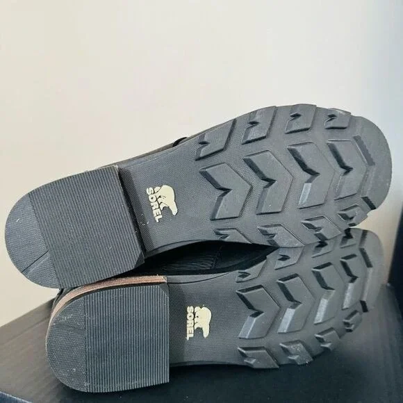 SOREL Emelie Genuine Shearling Lamb Fur Short Lace-Up Boot, Black, Size 10, NWT - Picture 8 of 16